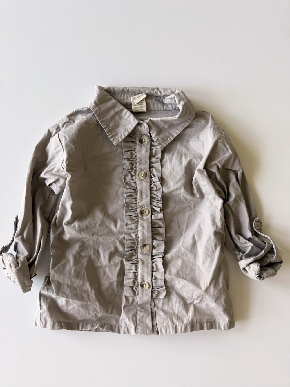 Kate Quinn boy ruffle button down shirt 18-24 months EUC